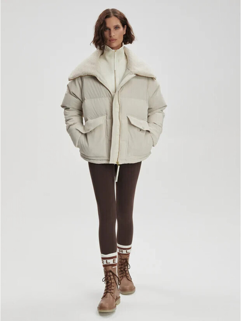 Varley Roseville Down Jacket Puffer White Medium MSRP $398